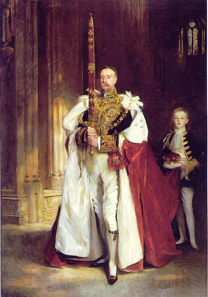 John Singer Sargent Portrait of Charles Vane-Tempest-Stewart, 6th Marquess of Londonderry (1852-1915), carrying the Sword of State at the coronation of Edward VII of the Norge oil painting art